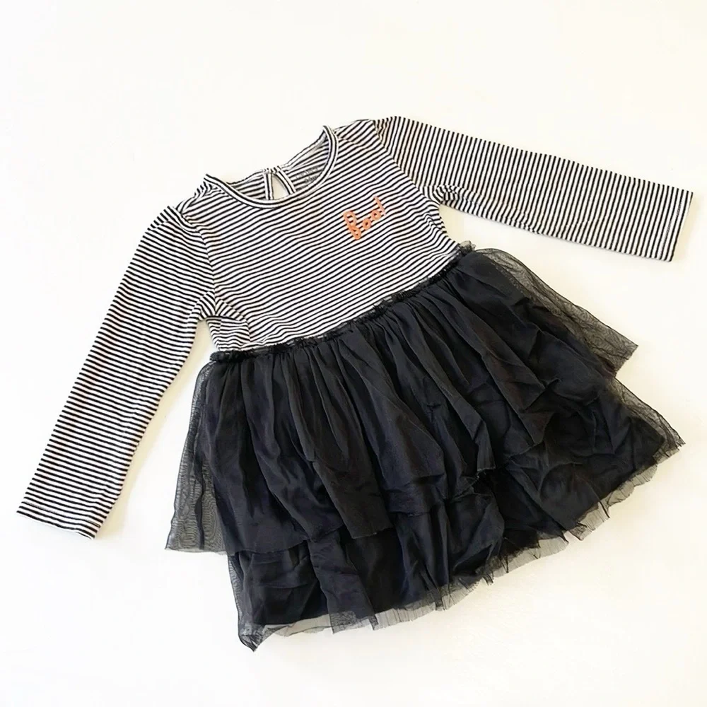Carter's baby girls Boo striped Halloween dress